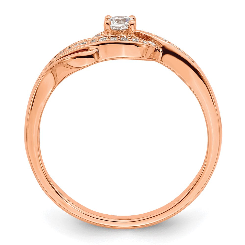 14k Rose Gold 1/5ct Lab Grown Diamond VS/SI+ G+ Comp Petite Eng Ring