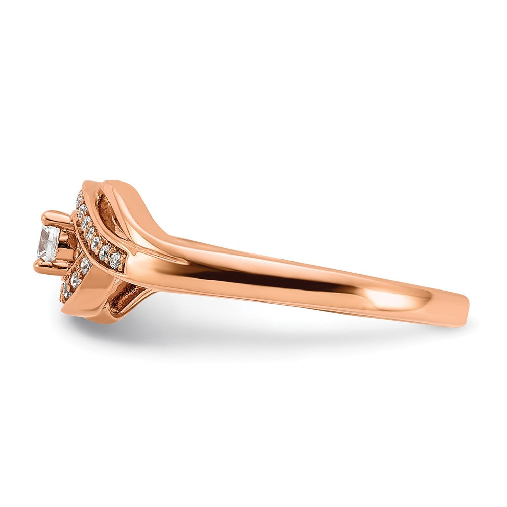 14k Rose Gold 1/5ct Lab Grown Diamond VS/SI+ G+ Comp Petite Eng Ring
