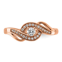 14k Rose Gold 1/5ct Lab Grown Diamond VS/SI+ G+ Comp Petite Eng Ring