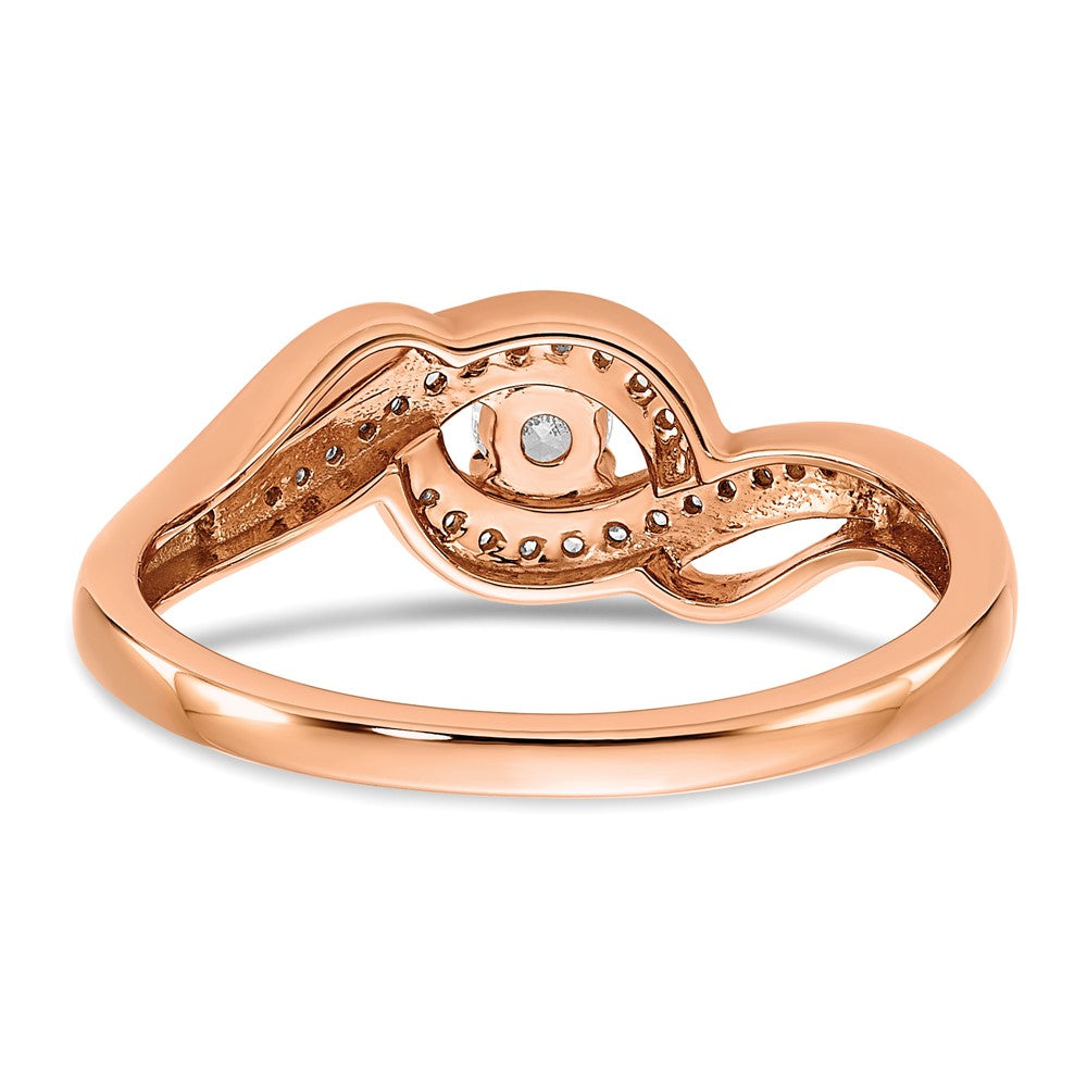 14k Rose Gold 1/5ct Lab Grown Diamond VS/SI+ G+ Comp Petite Eng Ring