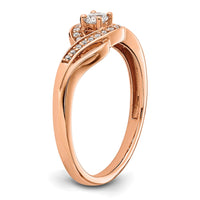 14k Rose Gold 1/5ct Lab Grown Diamond VS/SI+ G+ Comp Petite Eng Ring