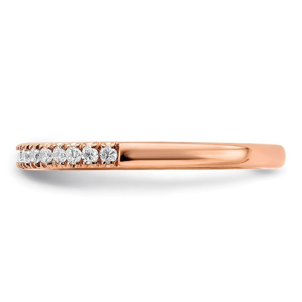 14k Rose Gold 1/4ct Lab Grown Diamond VS/SI+ G+ Comp Wedding Band