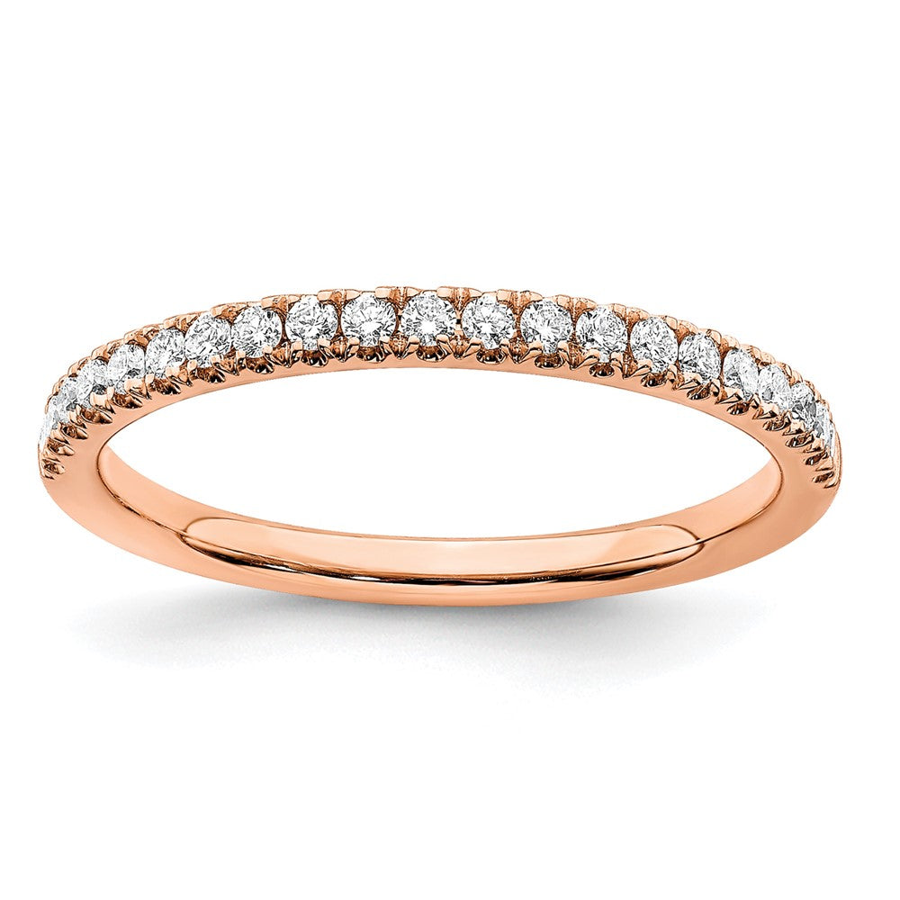 14k Rose Gold 1/4ct Lab Grown Diamond VS/SI+ G+ Comp Wedding Band