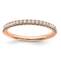 14k Rose Gold 1/4ct Lab Grown Diamond VS/SI+ G+ Comp Wedding Band
