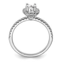 14kw 3/4ct Lab Grown Diamond VS/SI+ G+ Complete Round Halo Eng Ring