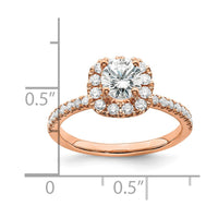 14kr 1ct Lab Grown Diamond VS/SI+ G+ Complete Round Halo Eng Ring