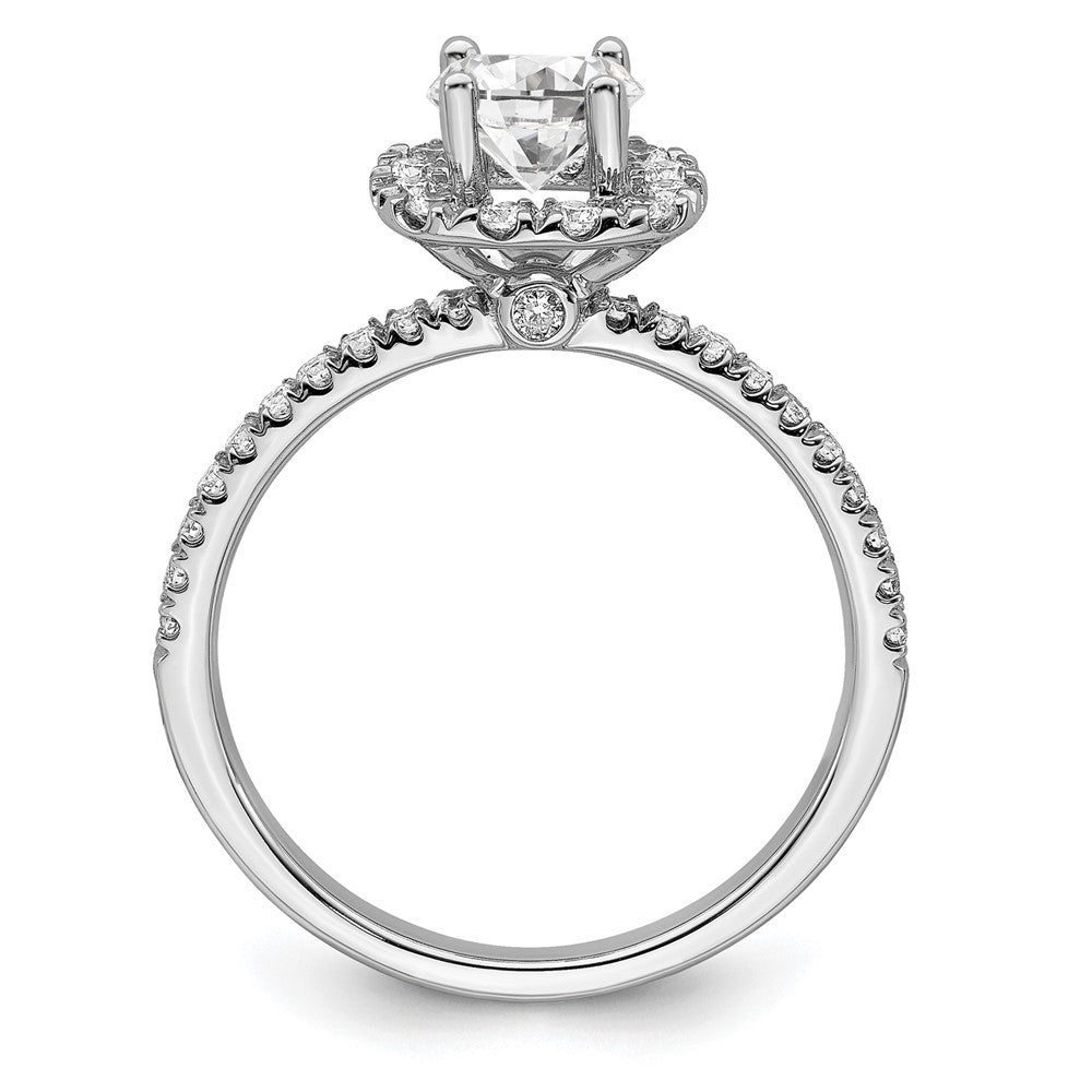 14kw 1ct Lab Grown Diamond VS/SI+ G+ Complete Round Halo Eng Ring