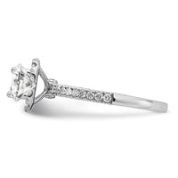 14kw 1ct Lab Grown Diamond VS/SI+ G+ Complete Round Halo Eng Ring