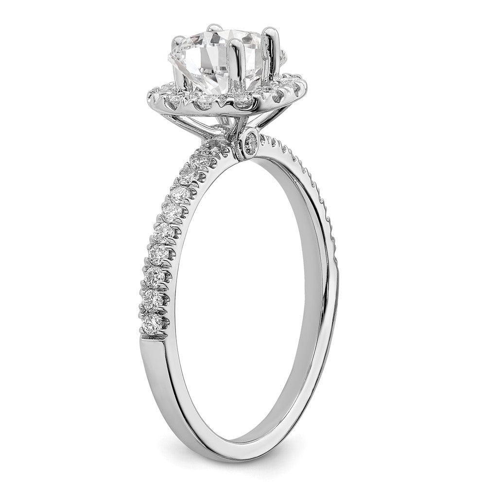 14kw 1ct Lab Grown Diamond VS/SI+ G+ Complete Round Halo Eng Ring