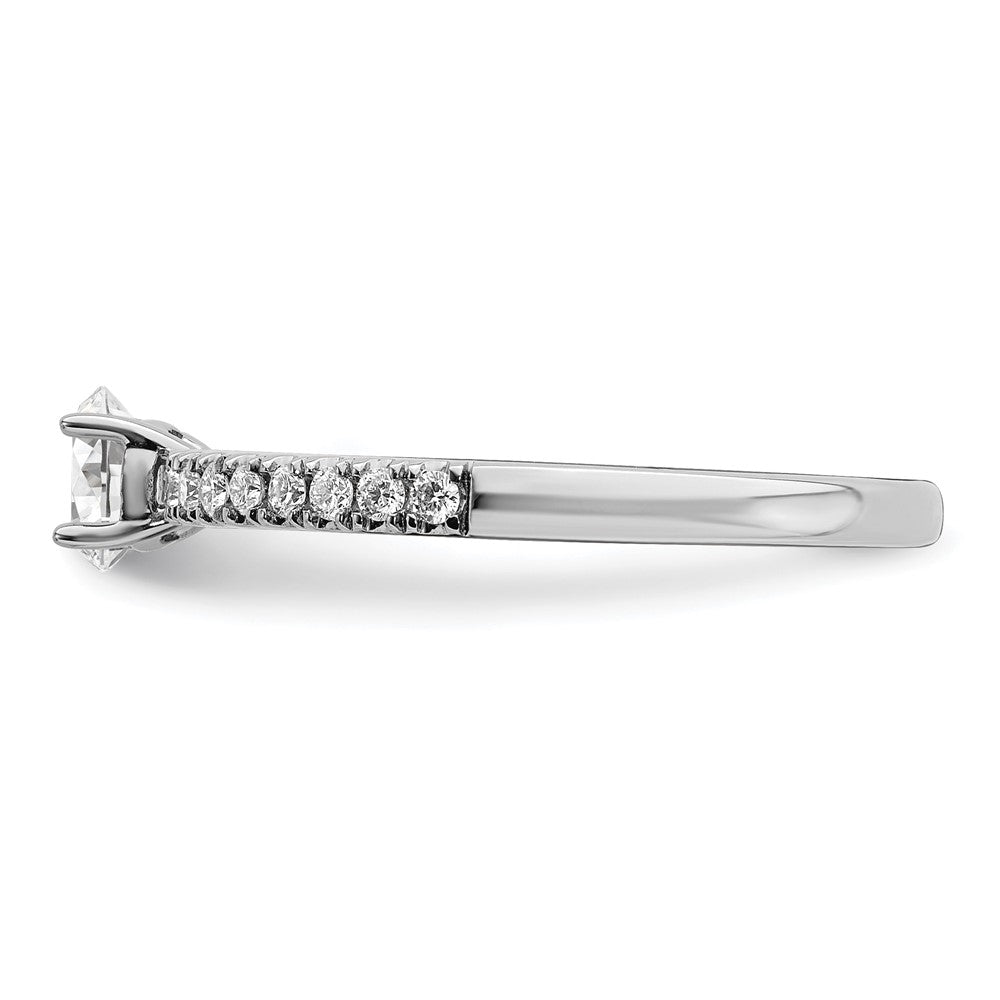 14k White Gold 1/2 ct Lab Grown Diamond VS/SI+ G+ Complete Round Eng Ring