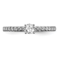 14k White Gold 1/2 ct Lab Grown Diamond VS/SI+ G+ Complete Round Eng Ring