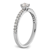 14k White Gold 1/2 ct Lab Grown Diamond VS/SI+ G+ Complete Round Eng Ring