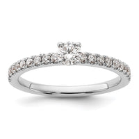 14k White Gold 1/2 ct Lab Grown Diamond VS/SI+ G+ Complete Round Eng Ring