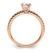 14k Rose Gold 3/4 ct Lab Grown Diamond VS/SI+ G+ Semi Round Eng Ring