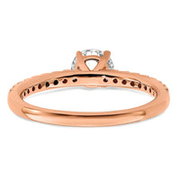 14k Rose Gold 3/4 ct Lab Grown Diamond VS/SI+ G+ Semi Round Eng Ring