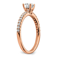 14k Rose Gold 3/4 ct Lab Grown Diamond VS/SI+ G+ Semi Round Eng Ring