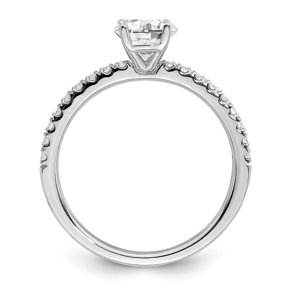14k White Gold 1 ct Lab Grown Diamond VS/SI+ G+ Complete Round Eng Ring