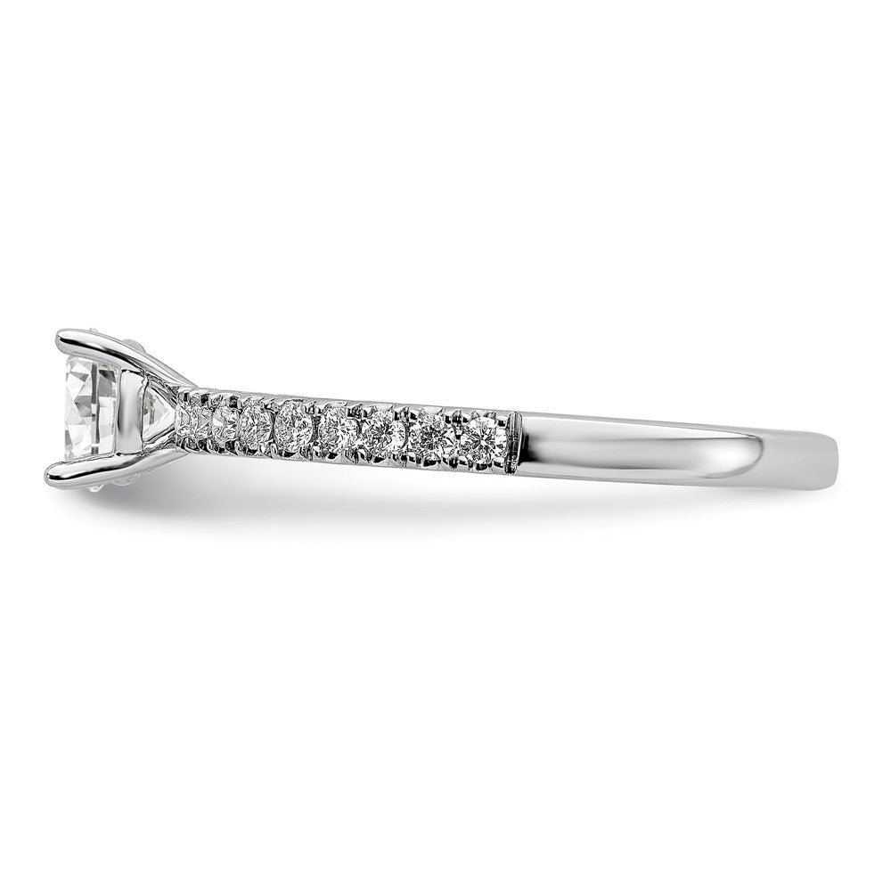 14k White Gold 1/2 ct Lab Grown Diamond VS/SI+ G+ Complete Round Eng Ring