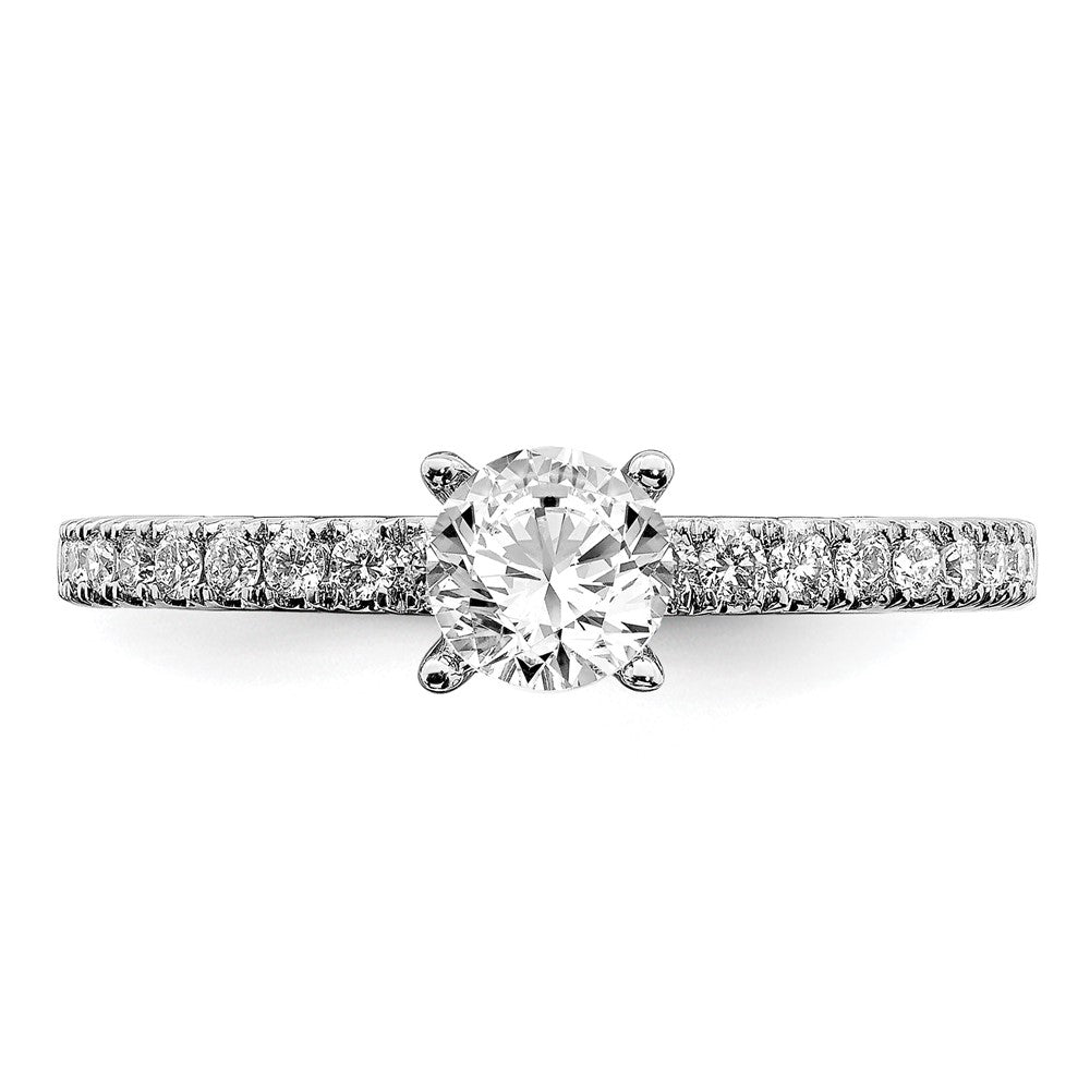 14k White Gold 3/4 ct Lab Grown Diamond VS/SI+ G+ Complete Round Eng Ring