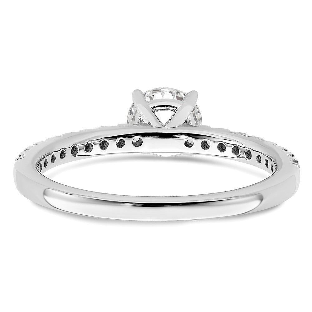 14k White Gold 3/4 ct Lab Grown Diamond VS/SI+ G+ Semi Round Eng Ring