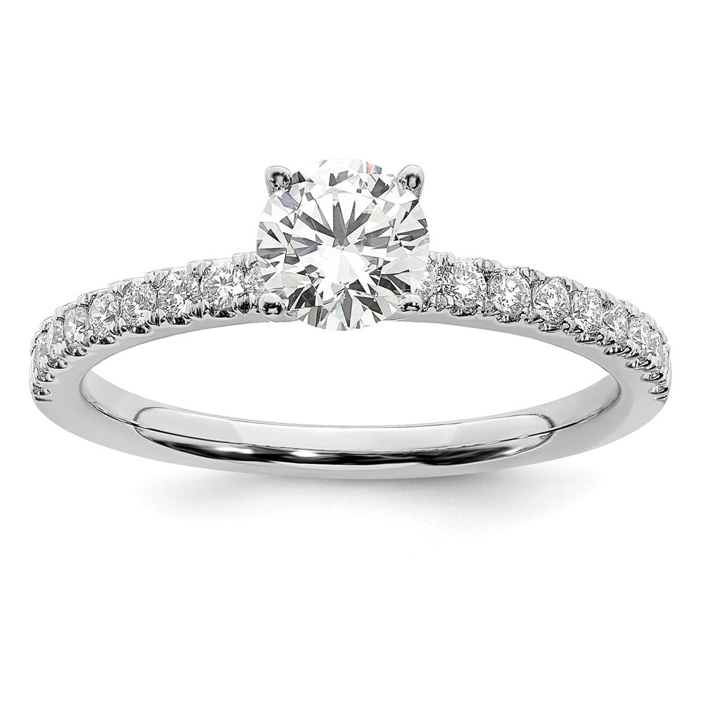 14k White Gold 3/4 ct Lab Grown Diamond VS/SI+ G+ Semi Round Eng Ring