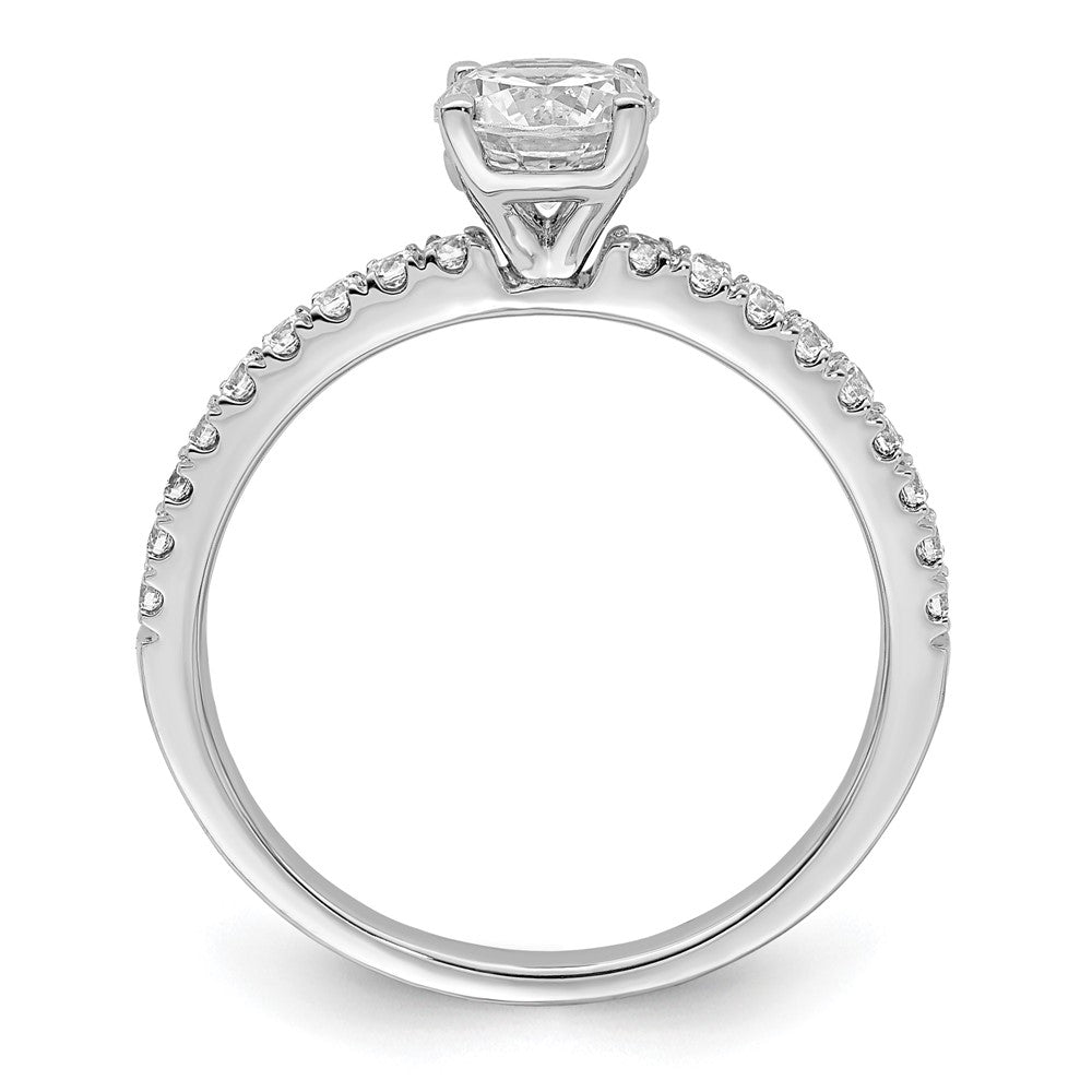 14k White Gold 3/4 ct Lab Grown Diamond VS/SI+ G+ Semi Round Eng Ring