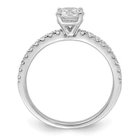 14k White Gold 3/4 ct Lab Grown Diamond VS/SI+ G+ Semi Round Eng Ring