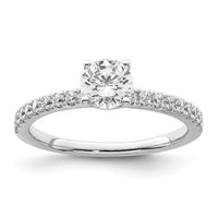 14k White Gold 3/4 ct Lab Grown Diamond VS/SI+ G+ Semi Round Eng Ring