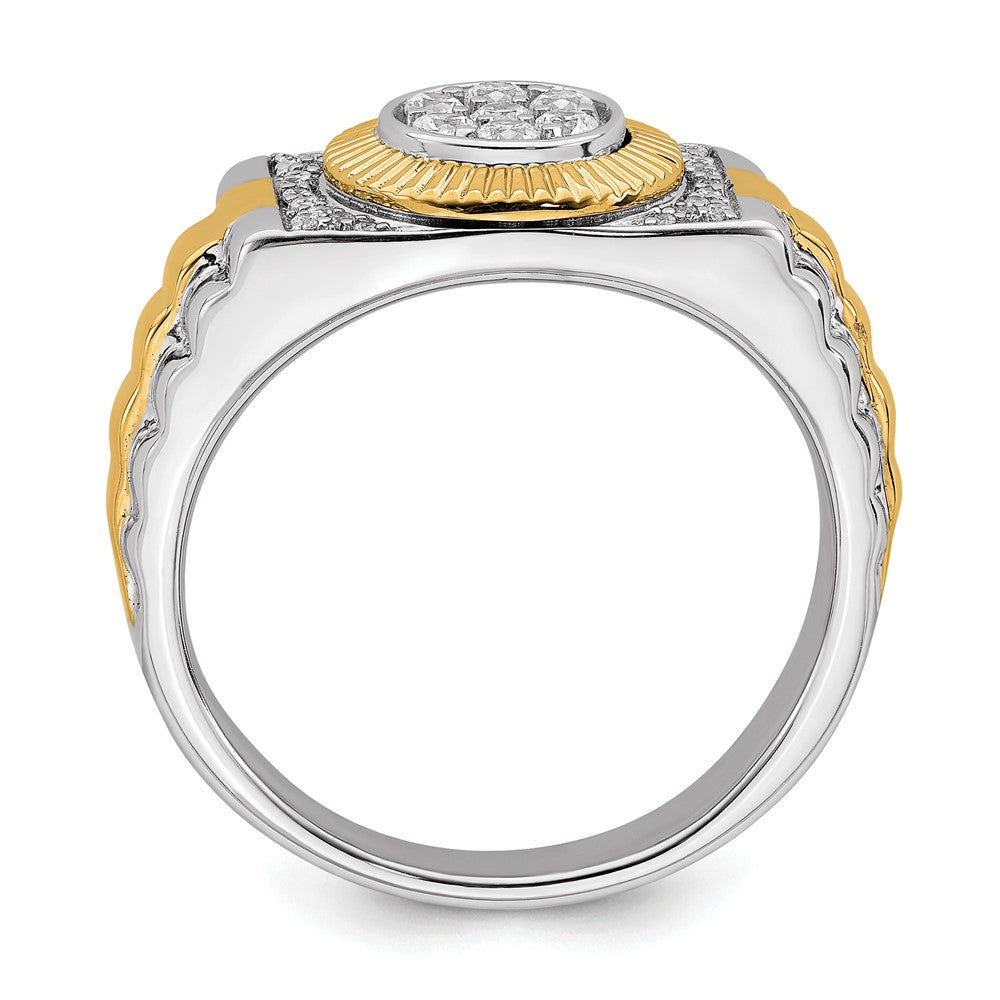 10k Two-Tone 1/3 ct Lab Grown Diamond VS/SI+ G+ Complete Men's Ring