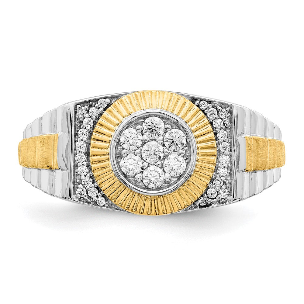 10k Two-Tone 1/3 ct Lab Grown Diamond VS/SI+ G+ Complete Men's Ring