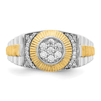 10k Two-Tone 1/3 ct Lab Grown Diamond VS/SI+ G+ Complete Men's Ring