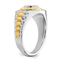 10k Two-Tone 1/3 ct Lab Grown Diamond VS/SI+ G+ Complete Men's Ring