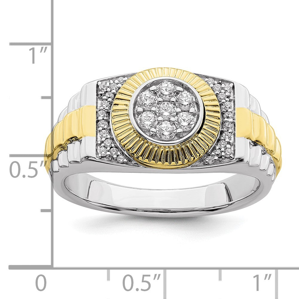 10k Two-Tone 1/3 ct Lab Grown Diamond VS/SI+ G+ Complete Men's Ring