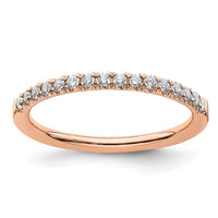 14k Rose Gold 1/4 ct Lab Grown Diamond VS/SI+ G+ Complete Wedding Band