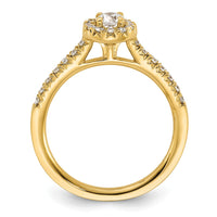 14k 1/2ct Lab Grown Diamond VS/SI+ G+ Round Comp Halo Eng Ring