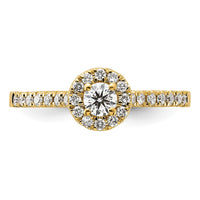 14k 1/2ct Lab Grown Diamond VS/SI+ G+ Round Comp Halo Eng Ring