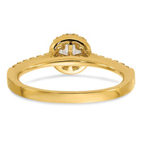 14k 1/2ct Lab Grown Diamond VS/SI+ G+ Round Comp Halo Eng Ring