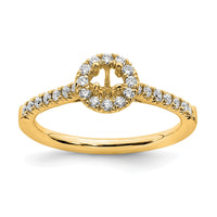 14k 3/4ct Lab Grown Diamond VS/SI+ G+ Round Comp Halo Eng Ring