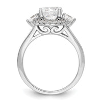 14kw 1/2 ct Lab Grown Dia VS/SI+ G+ 1 1/2 ct Center Semi 3 Stone Eng Ring
