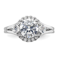 14kw 1/2 ct Lab Grown Dia VS/SI+ G+ 1 1/2 ct Center Semi 3 Stone Eng Ring