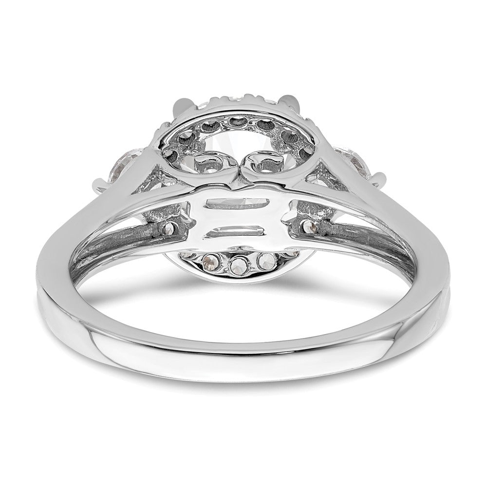 14kw 1/2 ct Lab Grown Dia VS/SI+ G+ 1 1/2 ct Center Semi 3 Stone Eng Ring