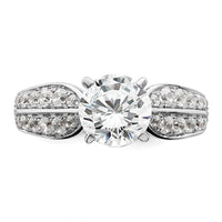 14k White Gold 5/8 ct Lab Grown Dia VS/SI+ G+ 1 1/2 ct Center Semi Eng Ring