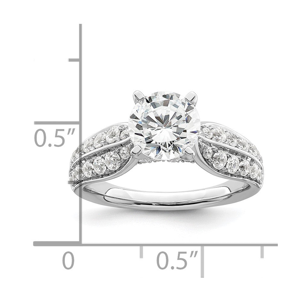 14k White Gold 5/8 ct Lab Grown Dia VS/SI+ G+ 1 1/2 ct Center Semi Eng Ring
