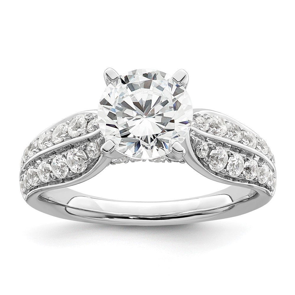 14k White Gold 5/8 ct Lab Grown Dia VS/SI+ G+ 1 1/2 ct Center Semi Eng Ring