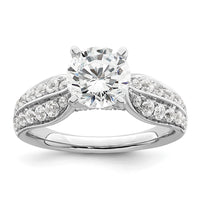 14k White Gold 5/8 ct Lab Grown Dia VS/SI+ G+ 1 1/2 ct Center Semi Eng Ring