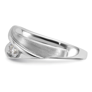 10k White Gold 3/4 ct Lab Grown Diamond VS/SI+ G+ 5 Stone Comp Men's Ring