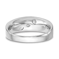 14k 5/8 ct White Gold Lab Grown Dia VS/SI+ G+ 3 Stone Complete Men's Ring