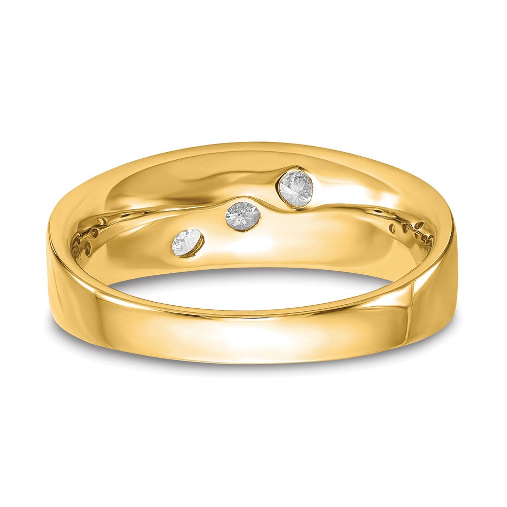 14k 5/8 ct Lab Grown Diamond VS/SI+ G+ 3 Stone Complete Men's Ring