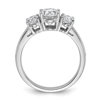 14kw 3ct Cert Lab Grown Diamond VS+ F+ Oval Comp 3 Stone Eng Ring