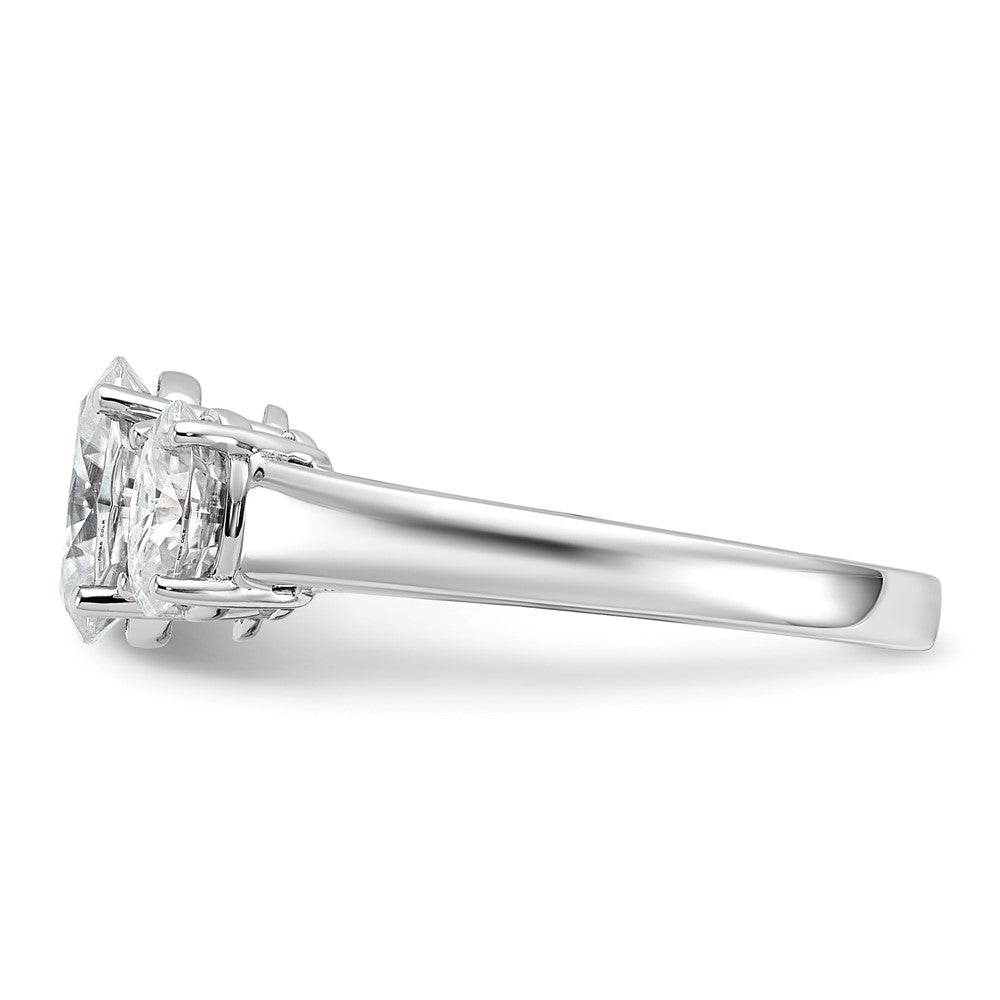 14kw 3ct Cert Lab Grown Diamond VS+ F+ Oval Comp 3 Stone Eng Ring